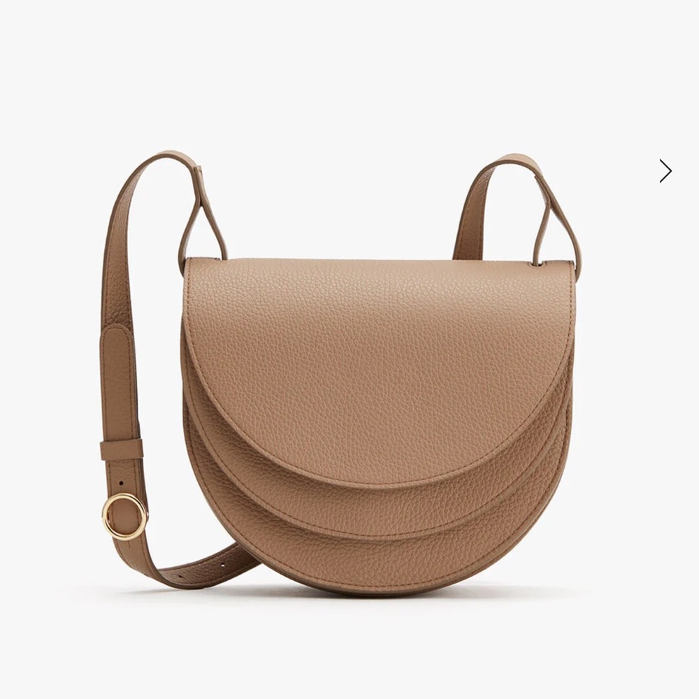 Cuyana Double Moon Saddle Bag in Cappuccino - NWT